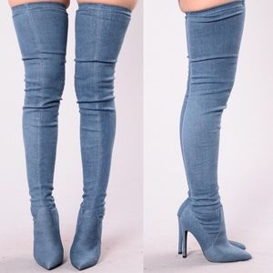 Denim Daze Thigh High Boots